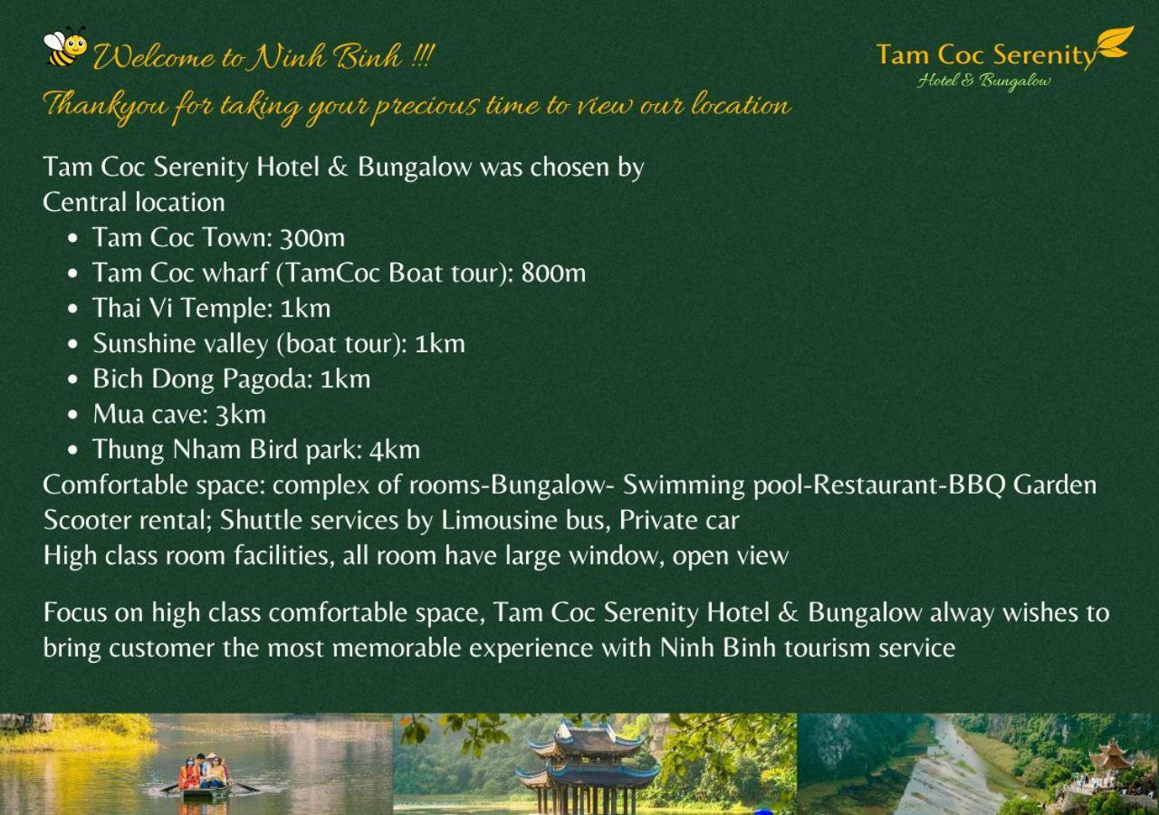 Tam Coc Serenity Hotel & Bungalow Ниньбинь Экстерьер фото